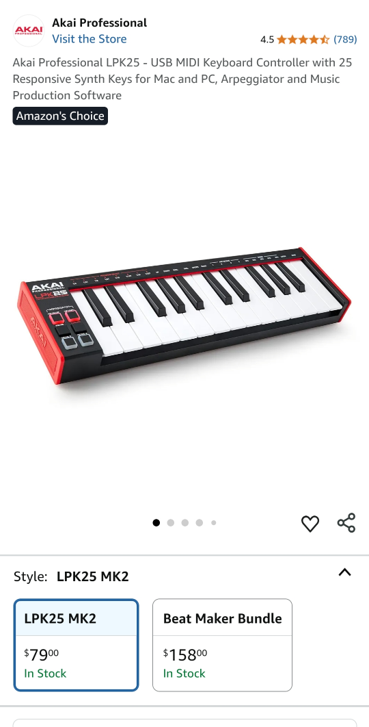 Akai Professional LPK25 USB MIDI Keyboard Controller