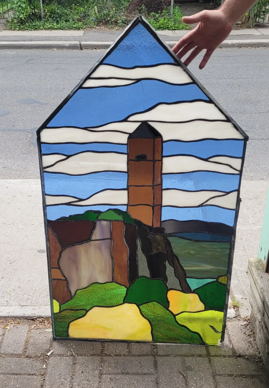 Stained Glass Window Art - Tower Scene image indicator(2)
