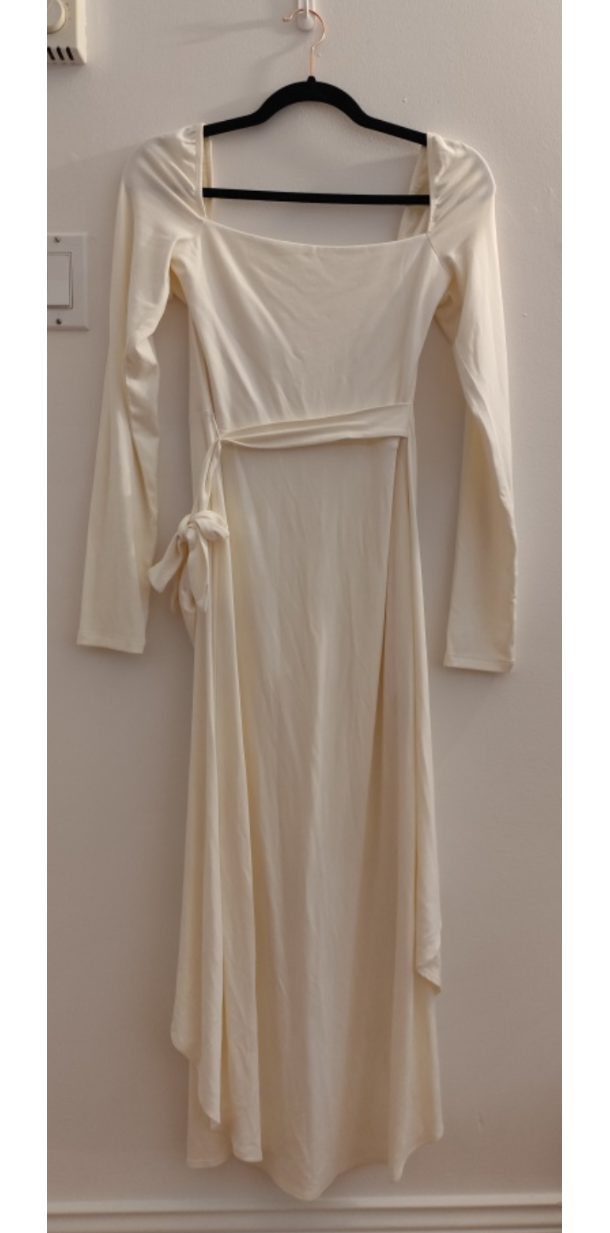 Aritzia Only Squareneck Dress - Off White, Size L - photo 2