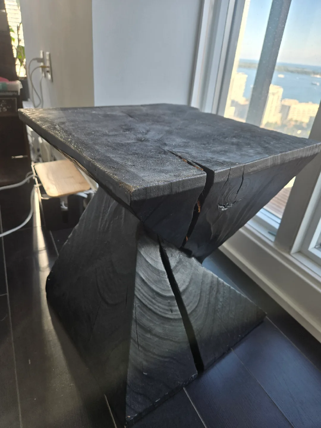 Carbonized Wooden Accent Table image indicator(2)