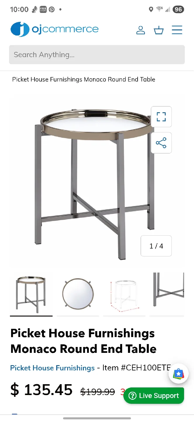 Picket House Furnishings Monaco Round End Table - NEW thumbnail
