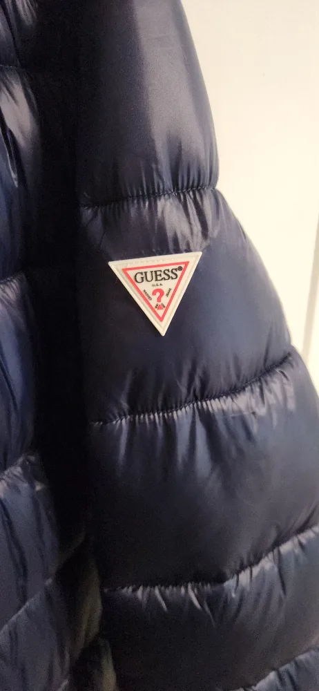 GUESS Adam Quilted Hooded Puffer - Navy, Large image indicator(2)