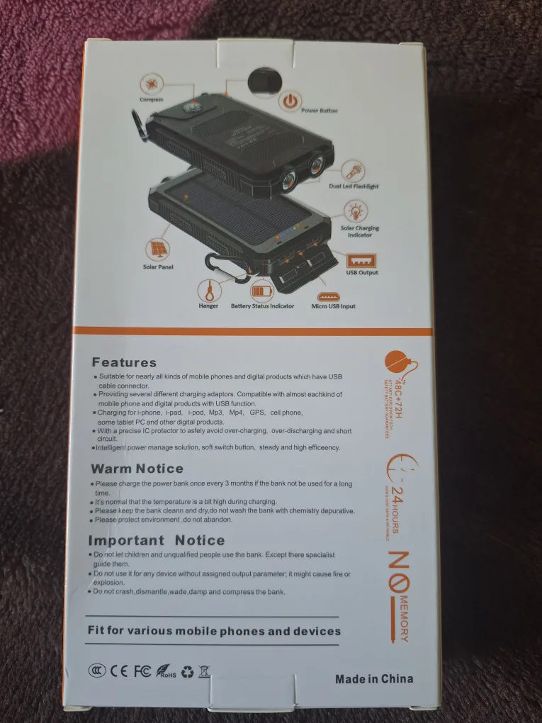 NEW 10000 mAh Solar Power Bank w/ Flashlight 🔋 🔦 image indicator(2)