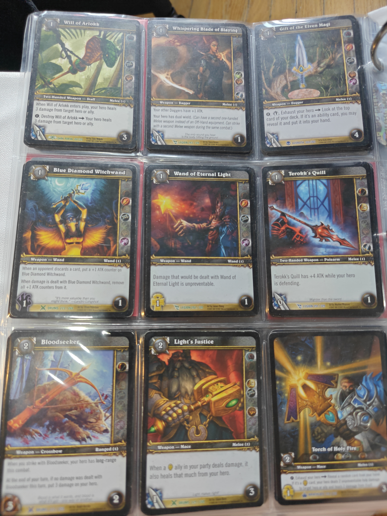 World of Warcraft TCG Cards (Weapons)