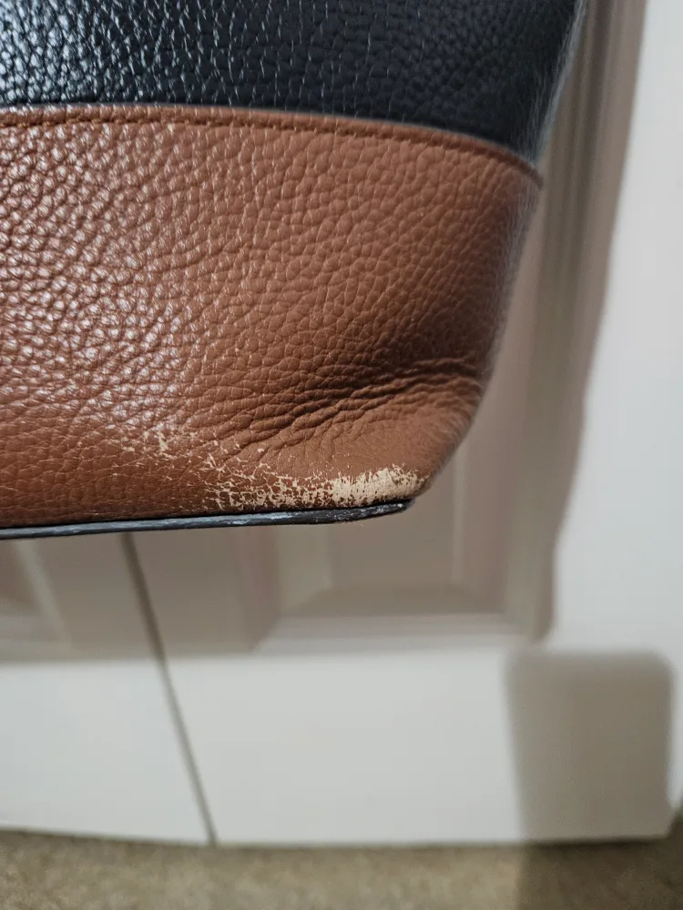 Cole Haan Black & Brown Leather Tote Bag image indicator(2)