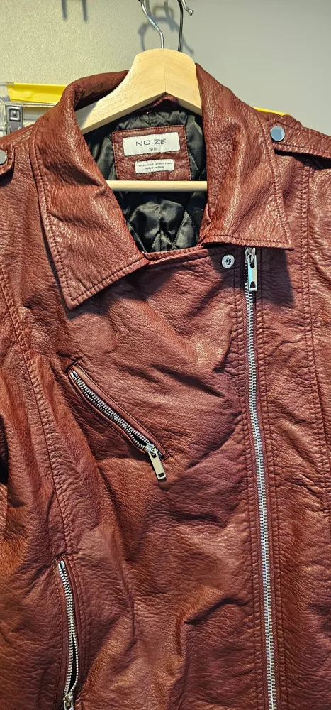 Noize XL Burgundy Faux Leather Jacket thumbnail