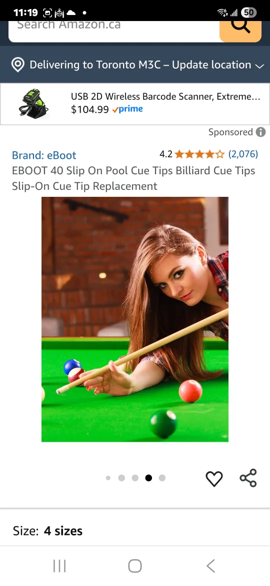 New eBoot 40 Slip On Pool Cue Tips image indicator(2)