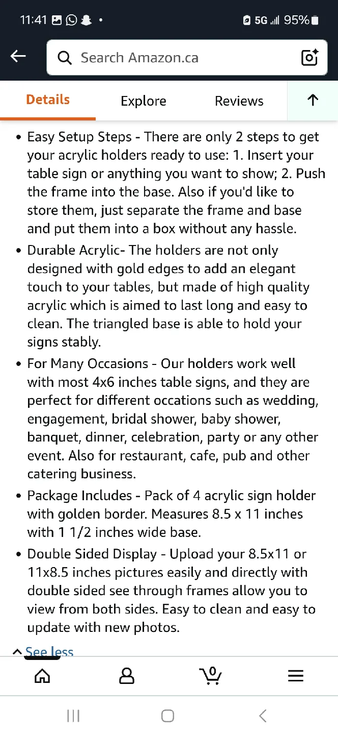 Uniqooo Acrylic Sign Holder 8.5 x 11 inch - 4 Pack image indicator(9)