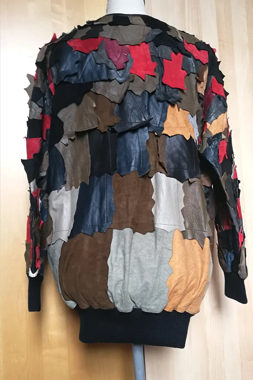 Vintage Patchwork Leather sweater image indicator(2)