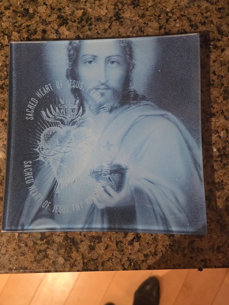 square blue Jesus plate 🥕