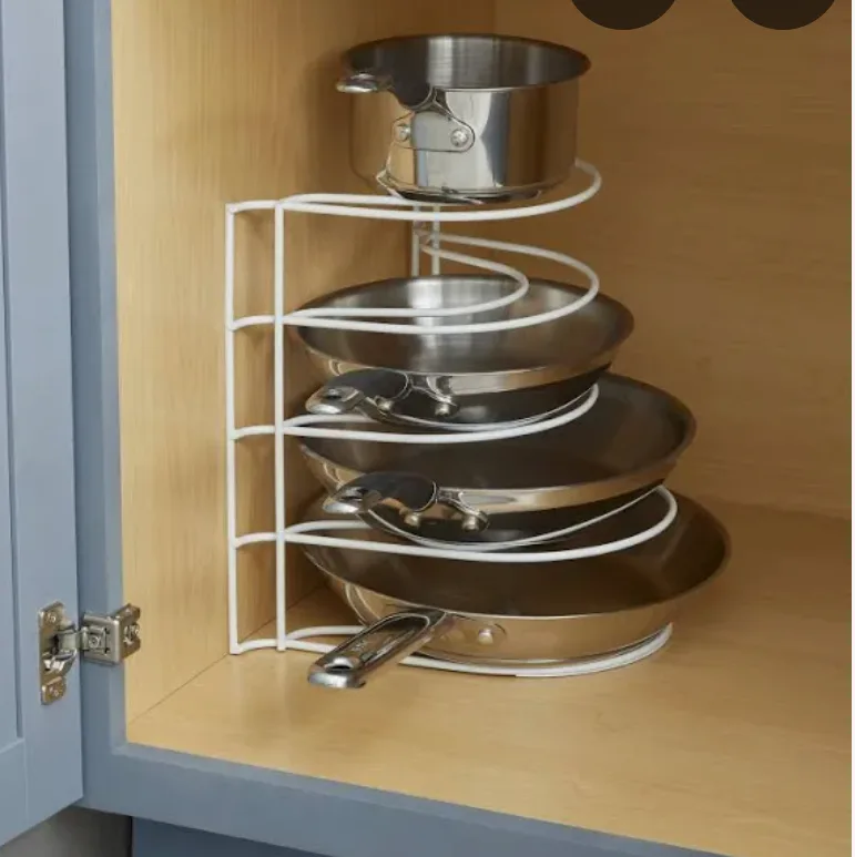 White Pan and Pot Organizer Rack thumbnail