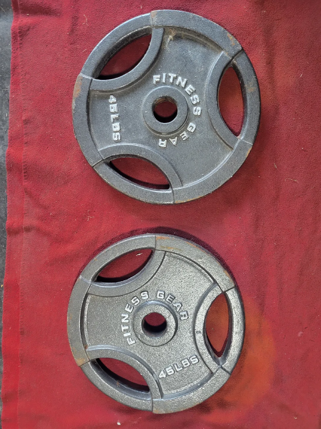 FITNESS GEAR SET OF 45s. TOTAL 90LBs thumbnail