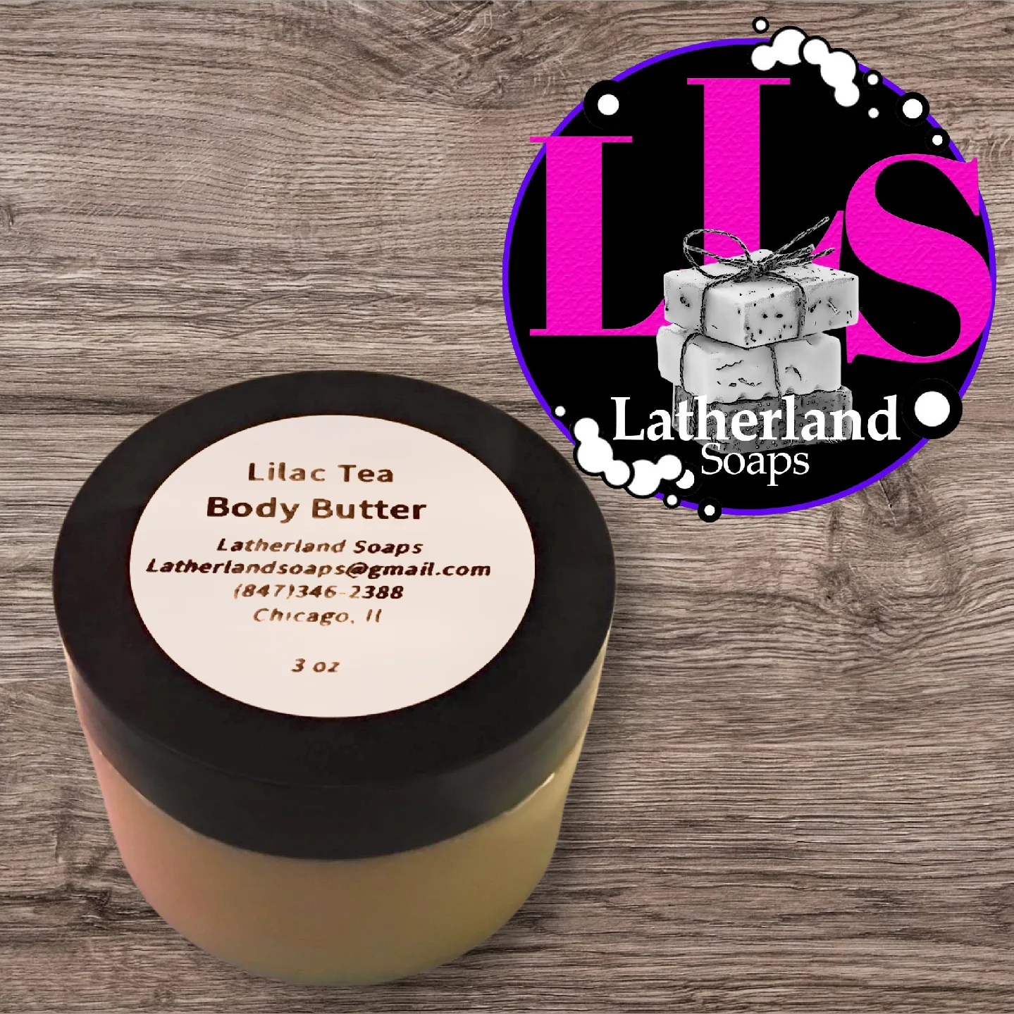 Latherland Soaps Lilac Tea Body Butter 3 oz thumbnail
