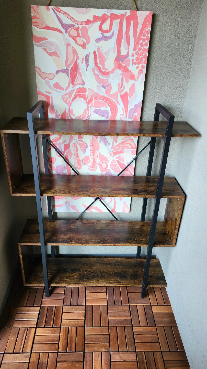 4-Tier Rustic Brown Bookshelf thumbnail