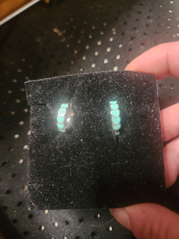 Turquoise Heart Hoop Earrings