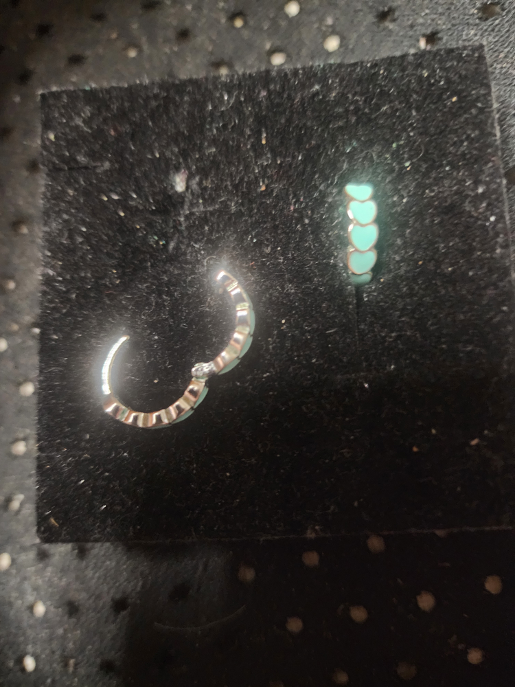 Turquoise Heart Hoop Earrings - photo 2