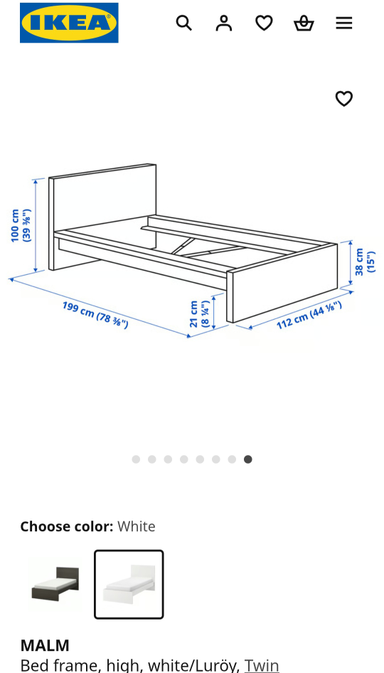 IKEA Malm twin bed frame + mattress + slatted bed base - photo 2