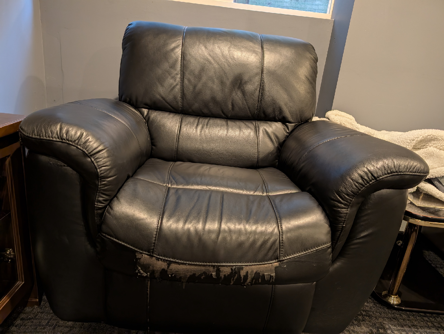 Black Leather Reclining 3 Seater Sofa, Loveseat & Chair Set