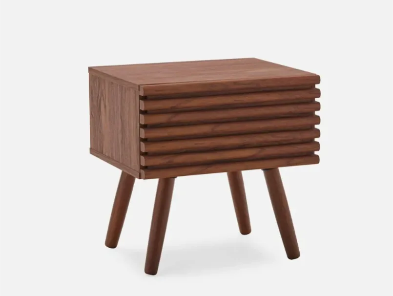 2X Mid-Century Modern Nightstand (Oak Colour) thumbnail