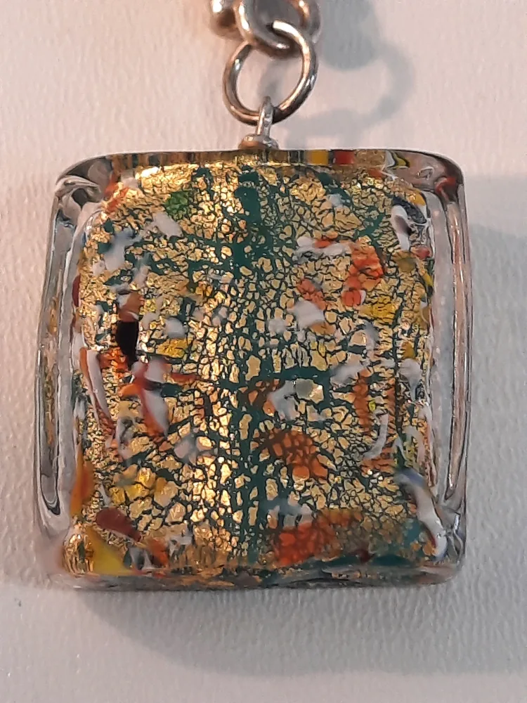 Handmade Pearl Necklace 925 silver closings with Glass Pendant image indicator(3)