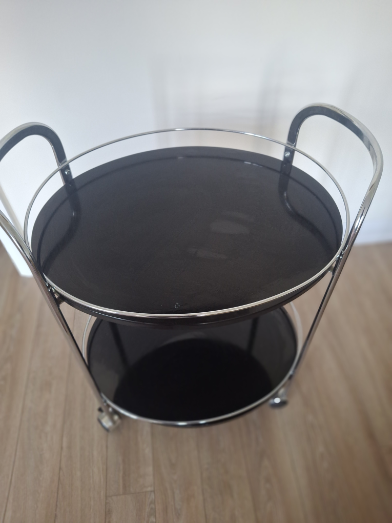 plexiglass serving cart- black and silver - photo 2