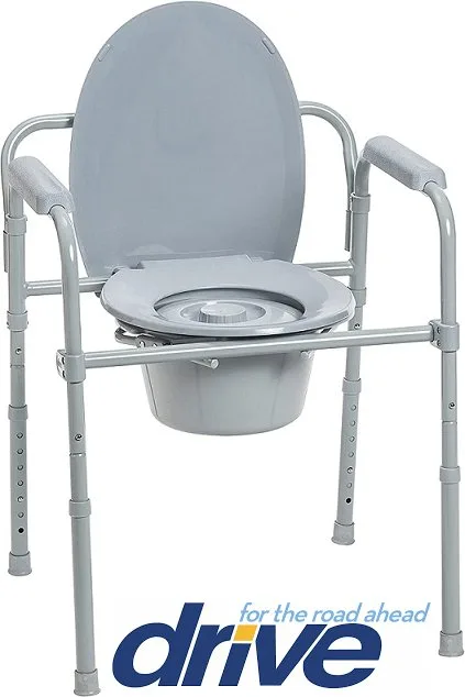 Drive Folding Steel Bedside Commode Chair, Portable Toilet thumbnail