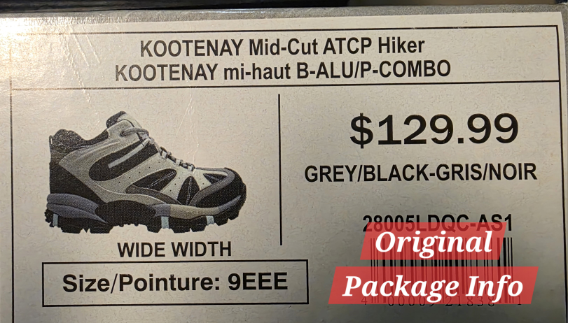 KOOTENAY Mid-Cut Hiker, Grey/Black, Size 9 EEEE - photo 4