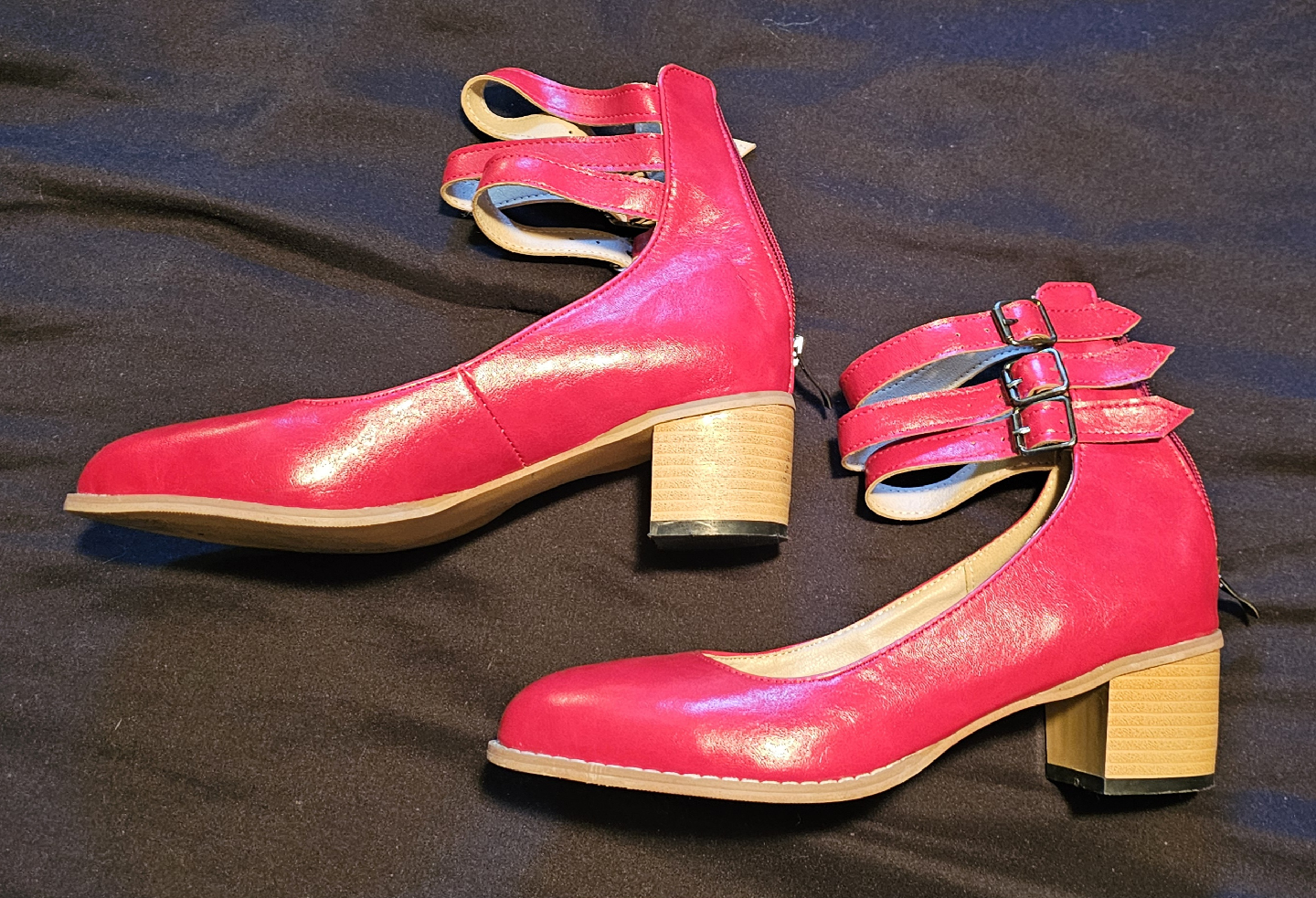 Red Ankle Strap Heels - Size 38 - photo 4