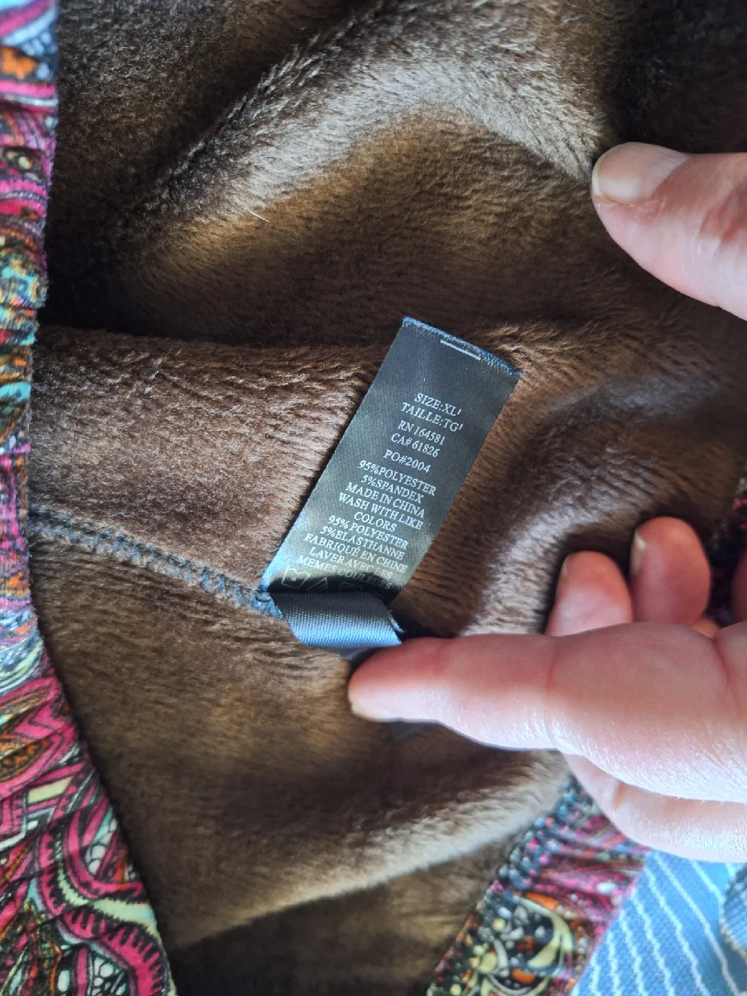 Cozy Brand Patterned, Fur Lined Leggings - szXL x2 image indicator(7)