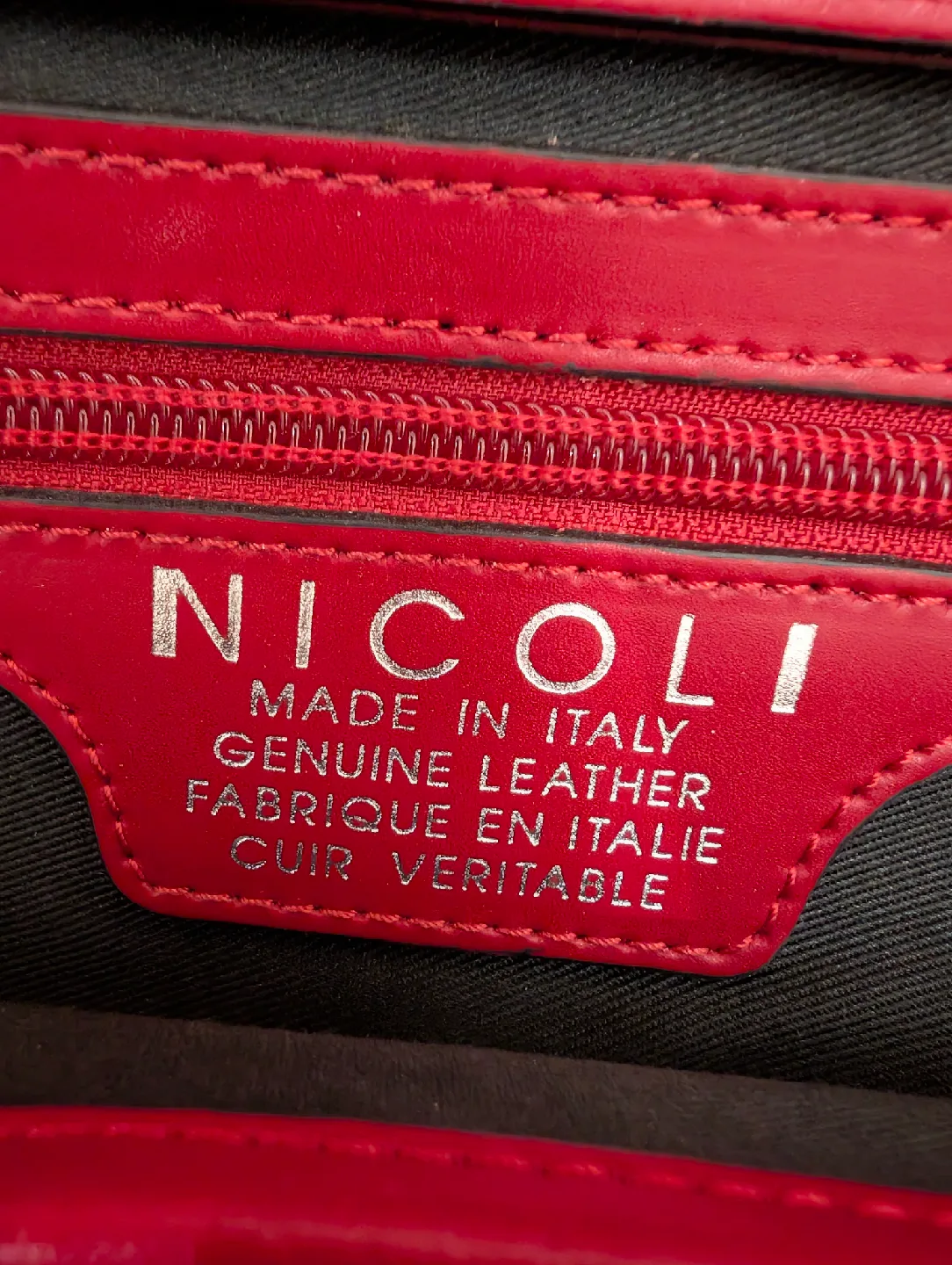 Nicoli Italian Leather Medium Handbag - 16" wide x 9 1/2" length image indicator(5)