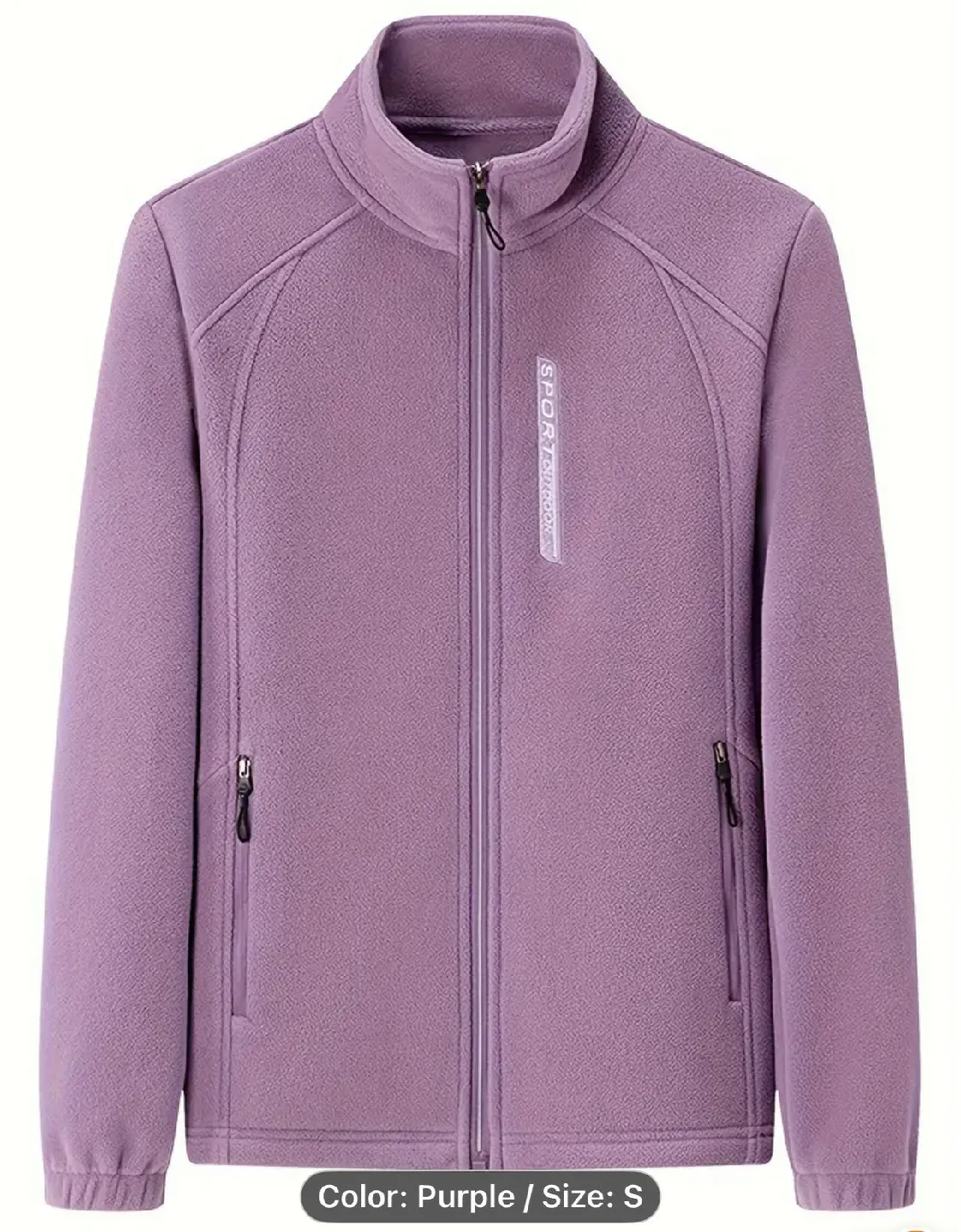 Purple Sports Performance Fleece Jacket - Size S