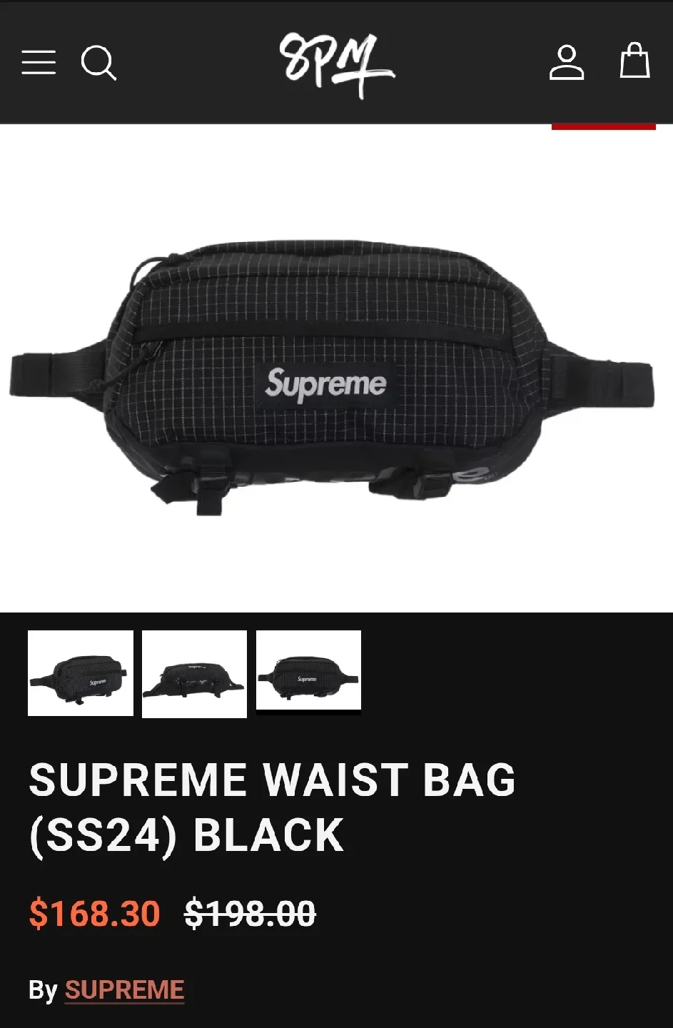 Supreme Waist Bag (SS24) Black image indicator(3)