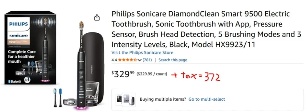 *NEW*Philips Sonicare DiamondClean Smart9500Electric Toothbrush🥕 image indicator(3)