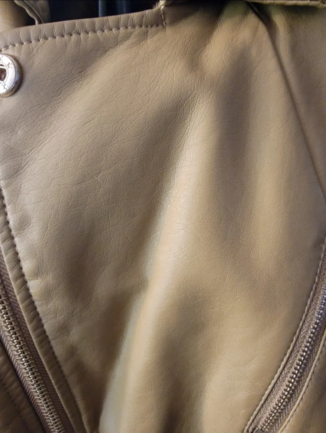 Guess Beige & Black Moto Jacket Size M image indicator(4)