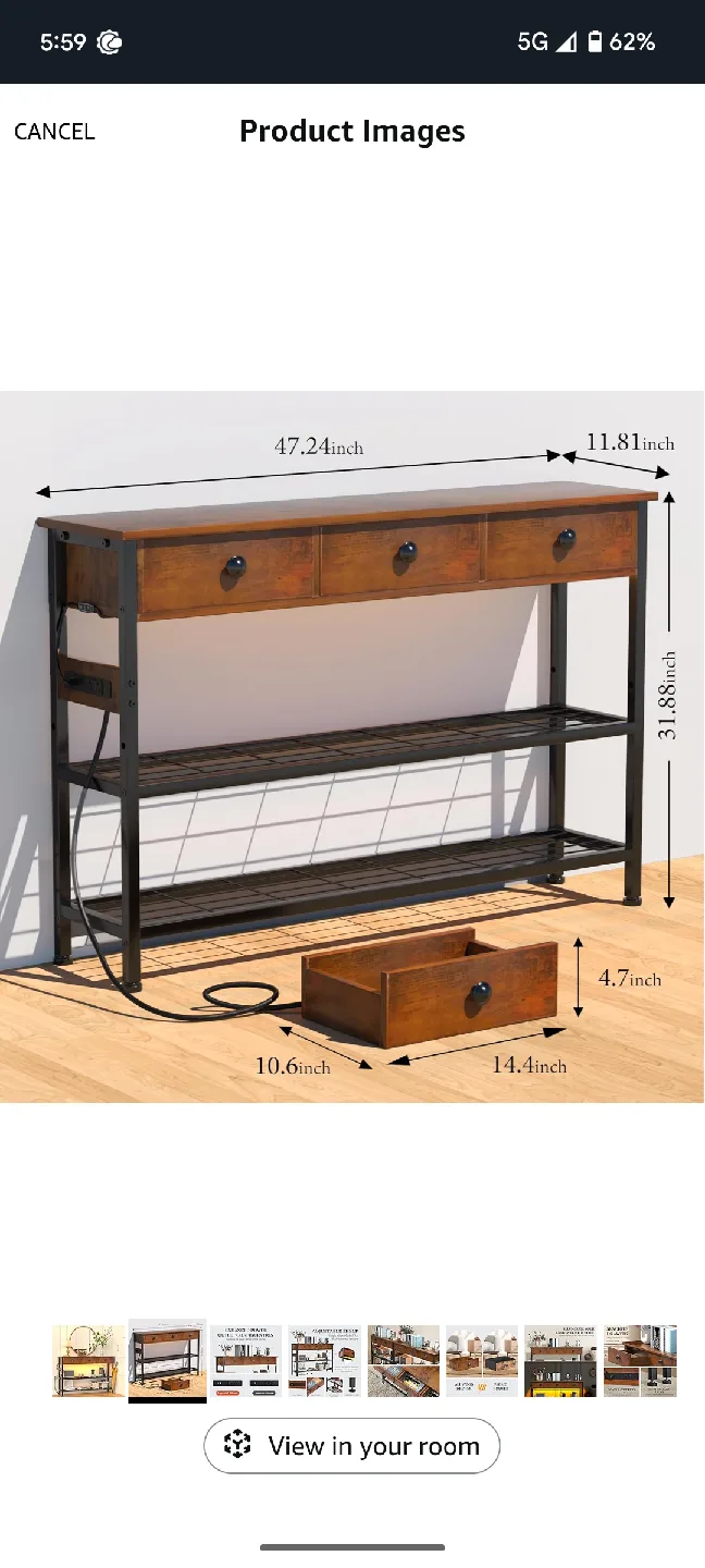 Console Table with Drawers & Power Outlets thumbnail
