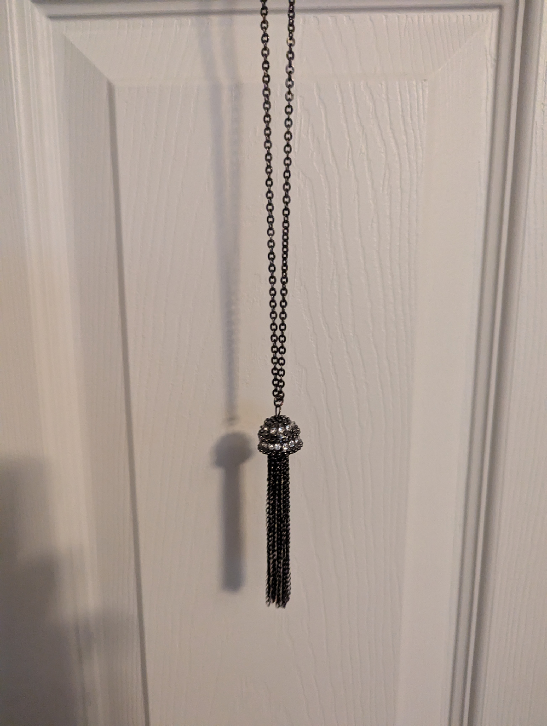 Tassel Pendant Necklace - Black
