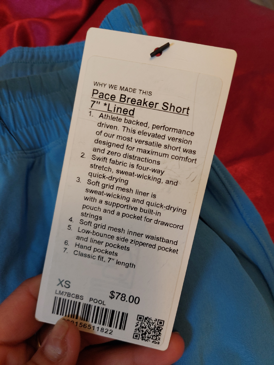 Lululemon Pace Breaker 7" Lined Shorts XS - Pool - photo 3