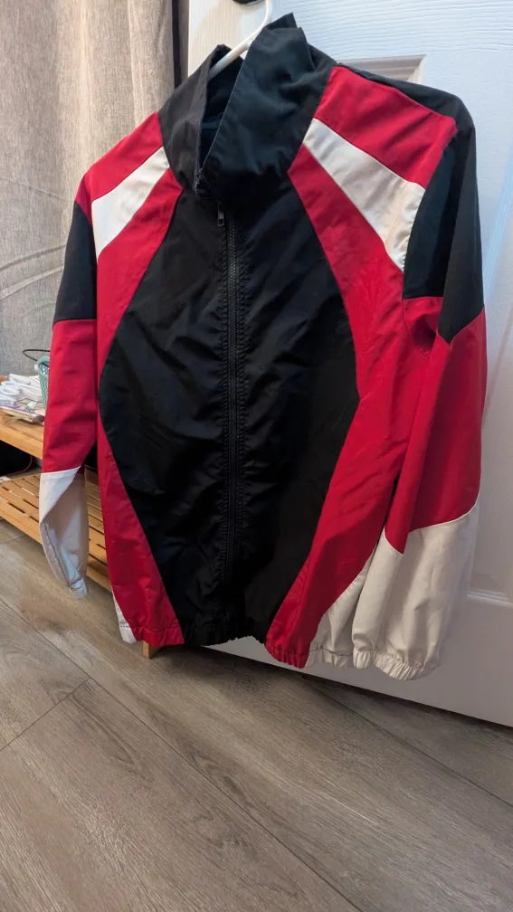 Red, Black & White Windbreaker Jacket thumbnail