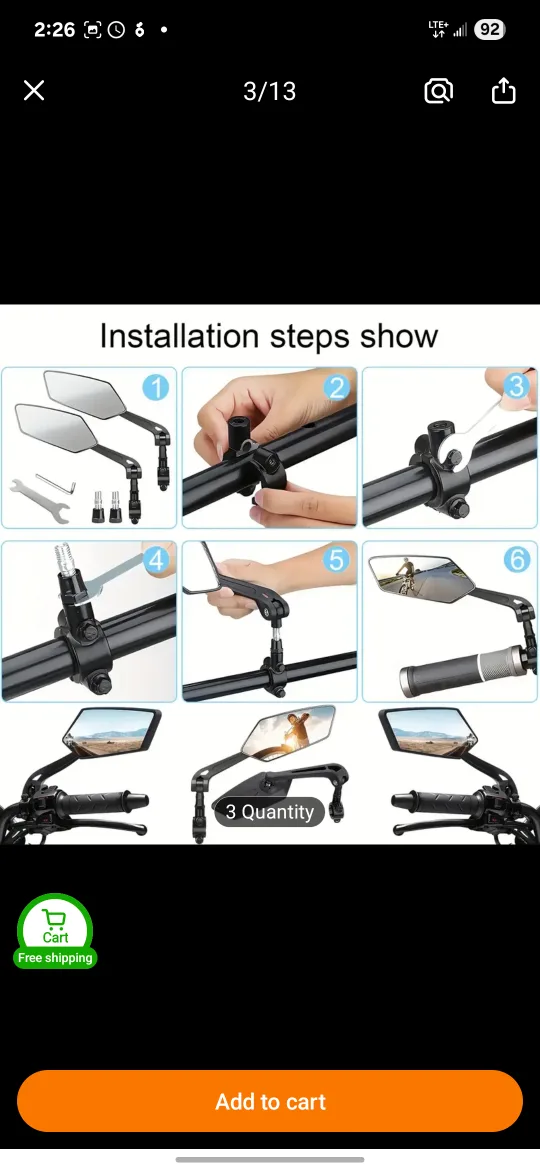 HD Bicycle Rearview Mirror, pick Scarborough or oshawa image indicator(3)