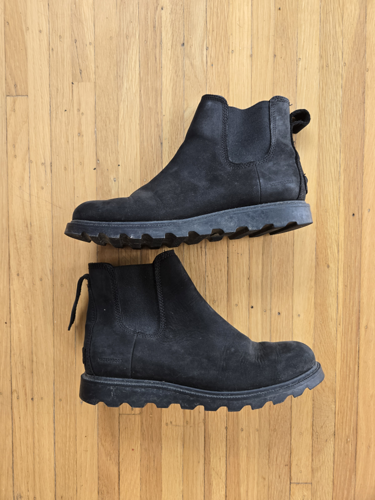 Womens Sorel Ainsley Chelsea Winter Leather Elastic Ankle Boots - photo 2