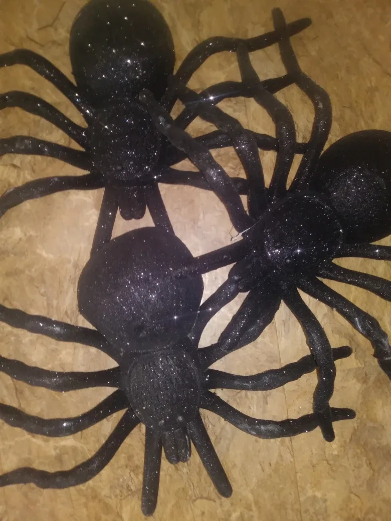 Black Glitter Halloween Spiders thumbnail