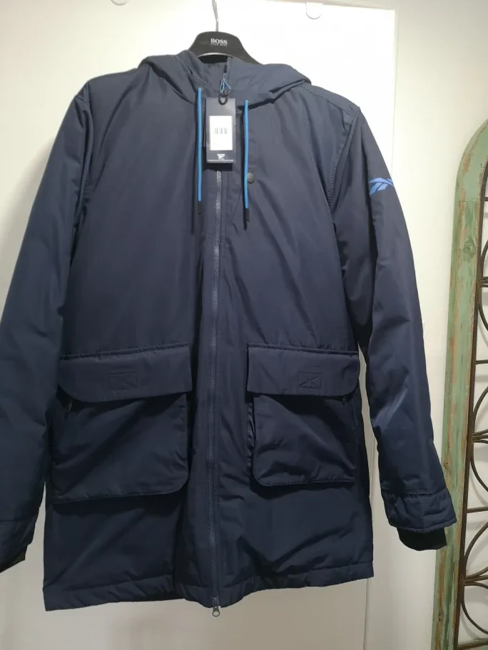 Reebok Navy Blue Padded Winter Jacket - Size L thumbnail