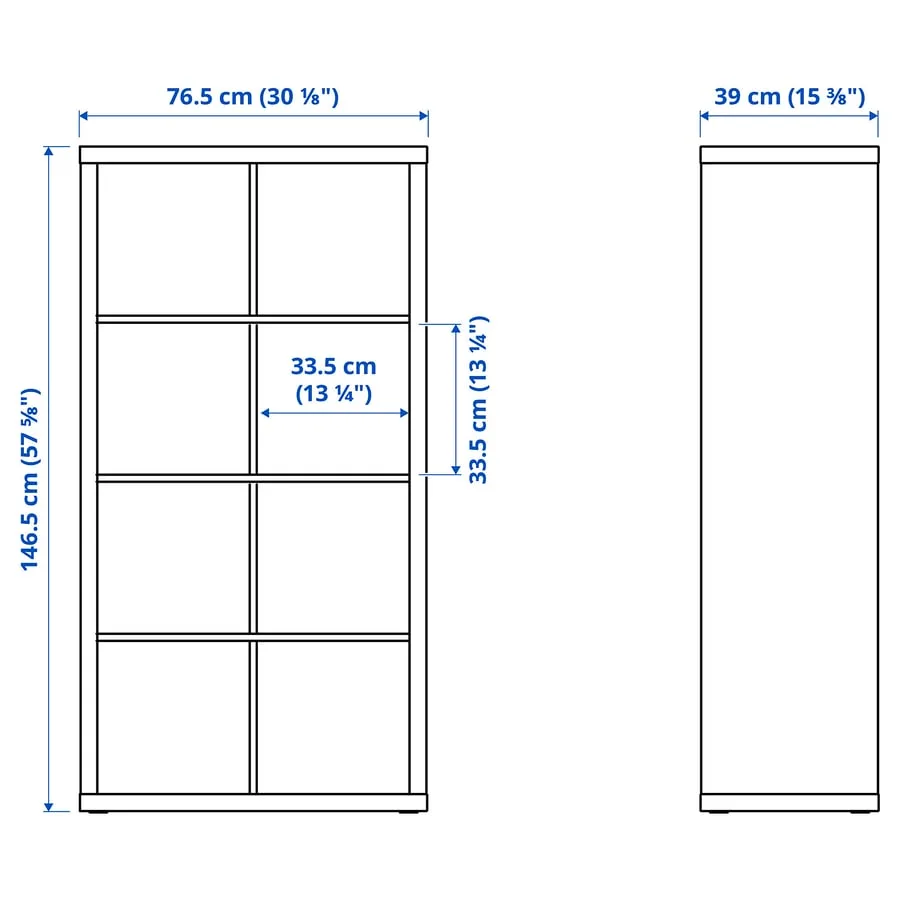 IKEA Kallax shelf with base and various inserts. image indicator(2)