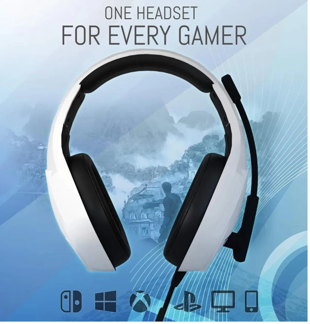 OZLY White Gaming Headset w/ Noise Cancelling Audio image indicator(7)