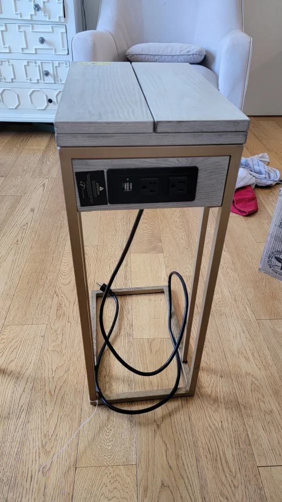 Folding Side Table with USB Ports image indicator(2)