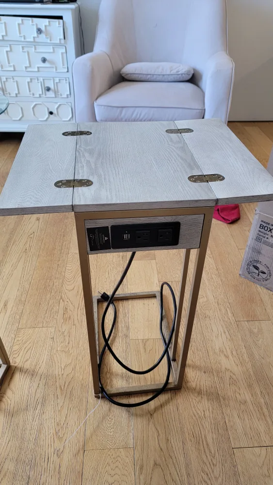 Folding Side Table with USB Ports image indicator(3)