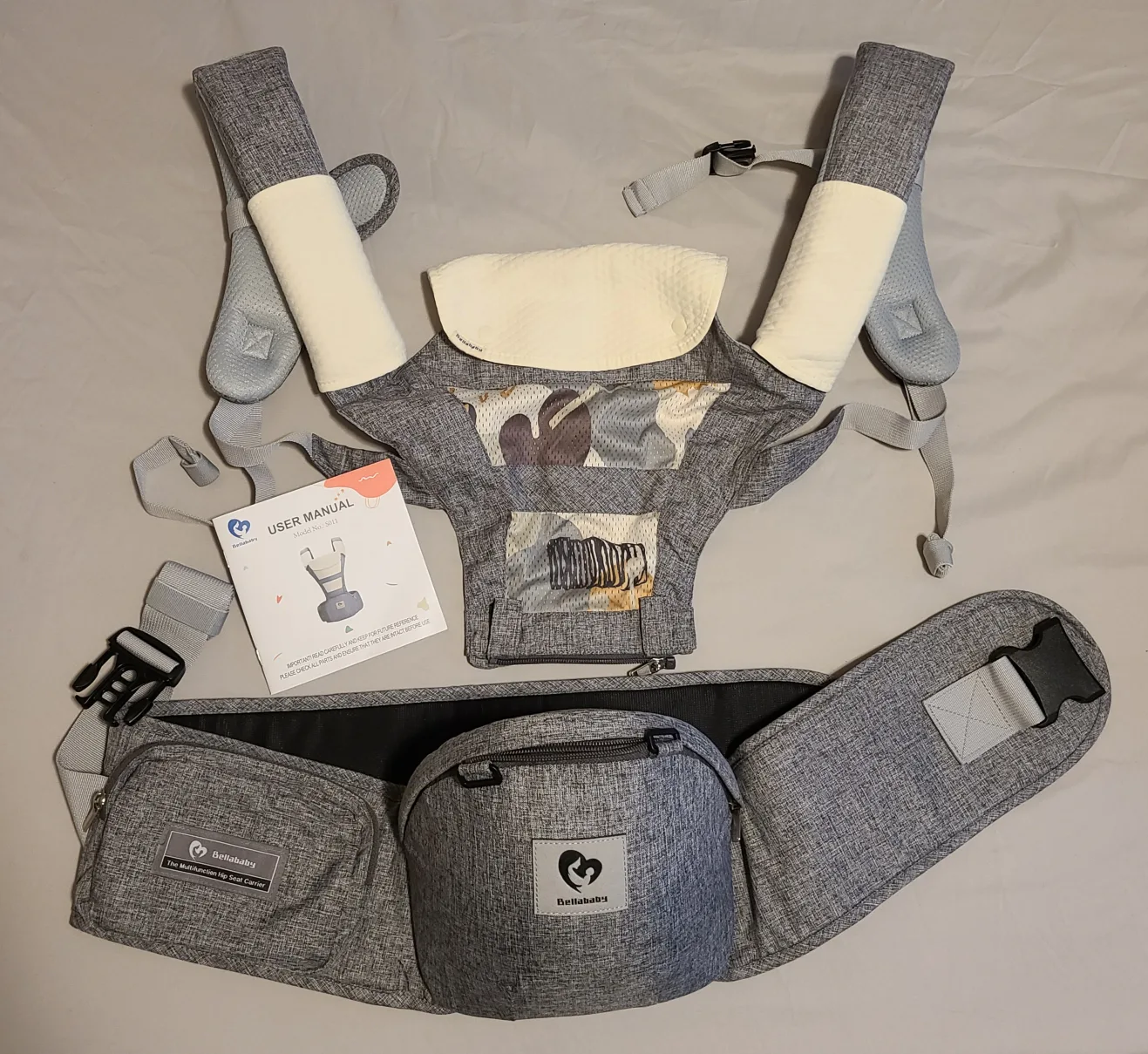 Bablebaby Baby Hip Carrier - Grey thumbnail