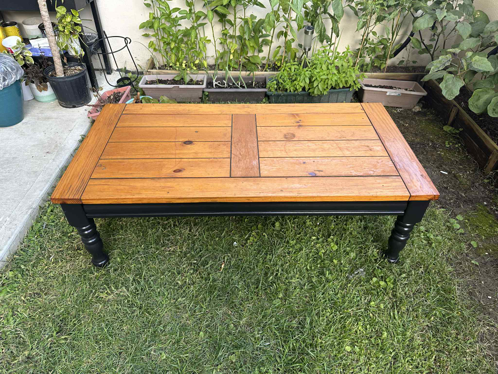 Wood Coffee Table - Black and Brown