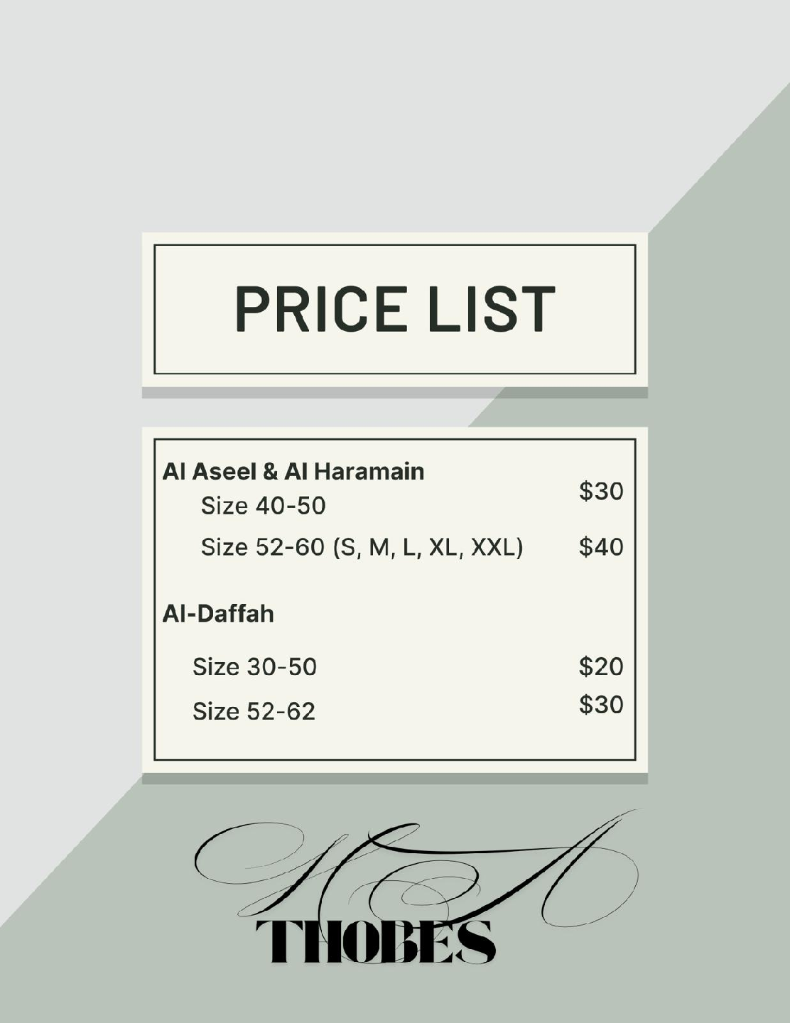 Al Haramain Thobe Jubbah - Size 52-60 (M, L, XL, XXL)
