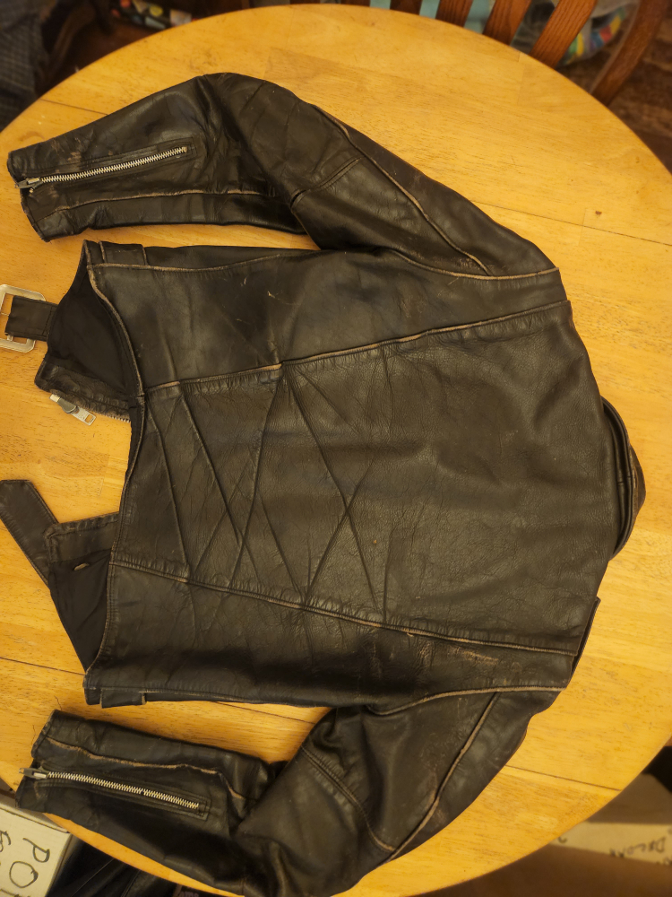 Vintage Black Leather Motorcycle Jacket